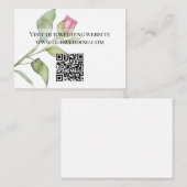 水彩ピンク花模様牡丹バラ結婚ズ エンクロージャーカード (正面/裏面)