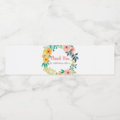 水彩ピンク花模様 |赤ちゃんシャワーありがとう ペットボトルラベル (シングルラベル)