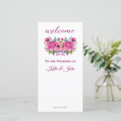 水彩ピンク花花花花束 – 結婚式 プログラム- (スタンド正面)