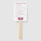 水彩ピンク花花花花束 – 結婚式 プログラム- ハンドファン (裏面)