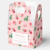 水彩ピンク赤いちご女子ベビーシャワー フェイバーボックス (オープン)