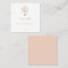 水彩ピンク赤ちゃんシャワーおむつラッフルカード スクエア名刺