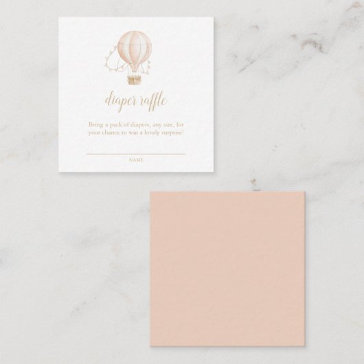 水彩ピンク赤ちゃんシャワーおむつラッフルカード スクエア名刺 (正面/裏面)