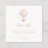 水彩ピンク赤ちゃんシャワーおむつラッフルカード スクエア名刺 (正面)