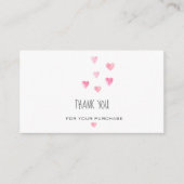 水彩ピンク赤面ハートシンプル感謝していyou エンクロージャーカード (正面)