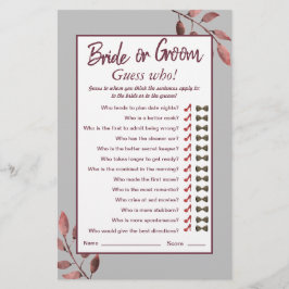 水彩ピンク赤面フローラブライダルシャワーゲーム