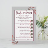 水彩ピンク赤面フローラブライダルシャワーゲーム (スタンド正面)