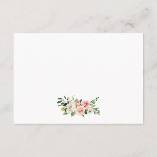 水彩ピンク赤面フローラ結婚金ゴールド エンクロージャーカード (裏面)