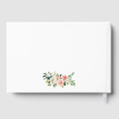 水彩ピンク赤面フローラ結婚金ゴールド ゲストブック (裏面)