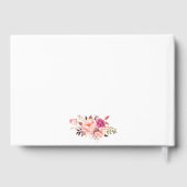 水彩ピンク赤面フローラ金ゴールドブライダルシャワー ゲストブック (裏面)