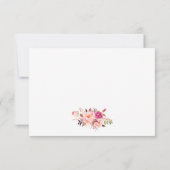 水彩ピンク赤面フローラ金ゴールドRSVP 結婚's 出欠カード (裏面)