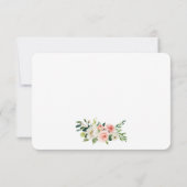 水彩ピンク赤面フローラ エレガント 出欠カード (裏面)