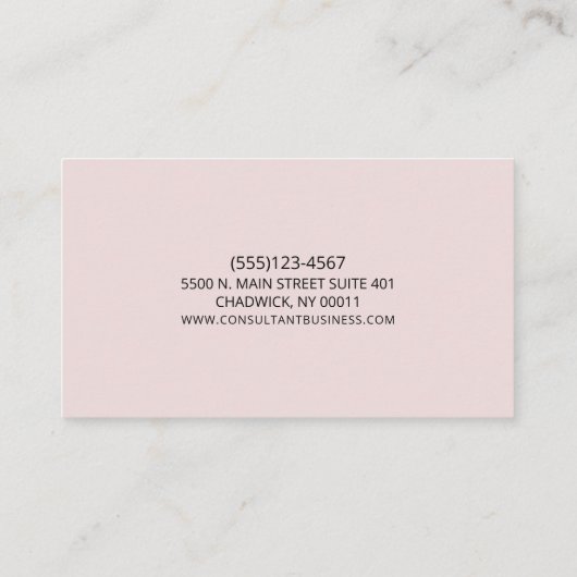 水彩ピンク赤面ミニマルモダンリスト 名刺 (裏面)