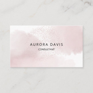 水彩ピンク赤面ミニマルモダンリスト 名刺