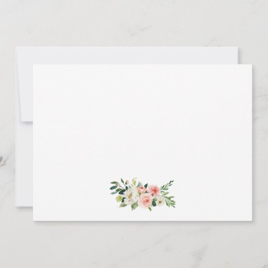 水彩ピンク赤面結婚の写真 サンキューカード (裏面)