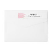 水彩ピンク赤面&金ゴールドスパークルブライダルシャワー ラップアラウンドラベル (裏面)