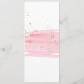 水彩ピンク赤面&金ゴールドスパークル結婚のメニュー メニュー (裏面)