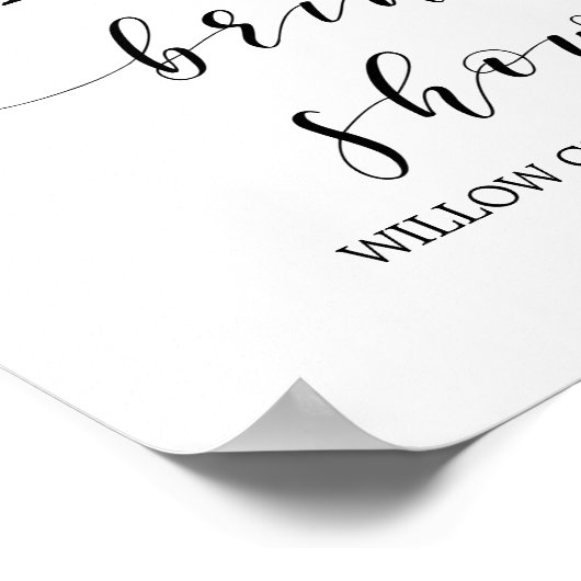 水彩ピンク赤面&金ゴールドブライダルシャワーへようこそ ポスター (角)