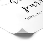 水彩ピンク赤面&金ゴールドヘンのパーティー歓迎 ポスター (角)