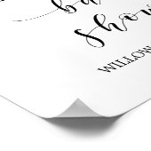 水彩ピンク赤面&金ゴールドベビーシャワーへようこそ ポスター (角)