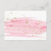 水彩ピンク赤面&金ゴールド結婚の詳細カード エンクロージャーカード (裏面)