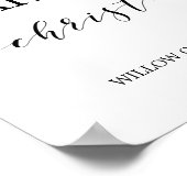 水彩ピンク赤面&金ゴールド《キリスト教》洗礼式や命名式へようこそ ポスター (角)