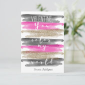 水彩ピンク金ゴールドあなたが私の世界バレンタインに色を (スタンド正面)