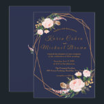 水彩ピンク金ゴールドネイビーボホシックフローラ結婚ズ 招待状<br><div class="desc">水色ピンク金ゴールドネイビーブルーボホシックフローラ結婚式招待状。(1)更なるカスタマイズのためクリックには、「カスタマイズ」ボタンを使用し、このテンプレートを変更するために当社のデザインツールを使用する。(2)より厚い文字を好むもしと、マット紙タイプを選択することを検討する場合もある。(3)もし色の変救済更や一致するアイテムが必要な場合は連絡お願い。(4)文字を変更することにより、他のお祝い/大事な行事ニーズに合わせて容易に変更できる。(5)コーディネートされたテンプレートは、以下に示すコレクションに含まれるか、このURLをブラウザに貼り付ける。 https://www.zazzle.com/collections/modern_blush_pink_gold_navy_blue_floral_wedding-119625208205037116?rf=238919973384052768&CMPN=share_dclit&lang=en&social=true</div>