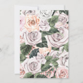 水彩ピンク金ゴールドフローラバラブライダルシャワー 招待状 (裏面)