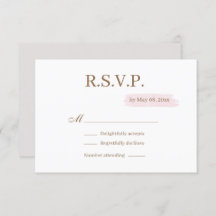 水彩ピンク金ゴールドホワイトエレガントな結婚式RSVP