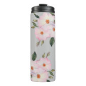 水彩ピンク鮮やかホワイトローゼグレモダンー タンブラー (正面)