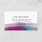 水彩ピンク(ばちゃばちゃ)跳ねる抽象芸術メイクアップアーティスト 名刺 (裏面)