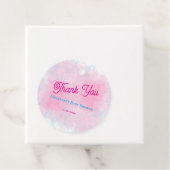 水彩ピンク&アクアガールベビーシャワー フェイバータグ (インサイチュ)