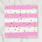 水彩ピンク&イエローフラワーズスワン誕生日 フェイバータグ (裏面)