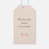 水彩ピンク&イエローローズオンブラック，誕生日 ギフトタグ (裏面)