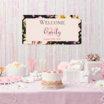 水彩ピンク&イエローローズオンブラック，誕生日