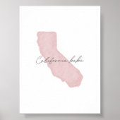 水彩ピンク カリフォルニア ベイビー プリント (正面)
