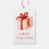 水彩ピンク ギフトタグ (正面)