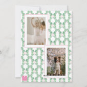 水彩ピンク&グリーンクリスマスバレリーナ写真 シーズンカード (裏面)