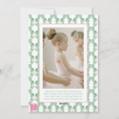 水彩ピンク&グリーンクリスマスバレリーナ写真 シーズンカード (裏面)