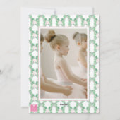 水彩ピンク&グリーンクリスマスバレリーナ写真 シーズンカード (裏面)