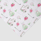 水彩ピンク&グリーンゴルフカート 薄葉紙 (詳細)