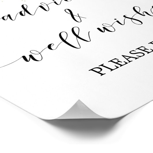 水彩ピンク&ゴールドのアドバイスと幸せを祈るサイン ポスター (角)