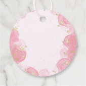 水彩ピンク＆ゴールドグリッターエレガントサンクス フェイバータグ (裏面)