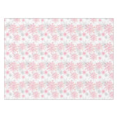 水彩ピンク&シルバーグリッター冬の雪片 テーブルクロス (正面(横))