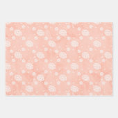 水彩ピンク&タン赤ちゃん女の子花クマ ラッピングペーパーシート (正面3)