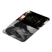 水彩ピンク、ブルゴーニュ、ネイビーブルーの花M マグネット (左側)