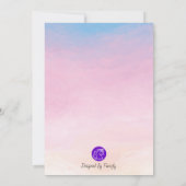 水彩ピンク&ブルー性別リビール招待状 招待状 (裏面)