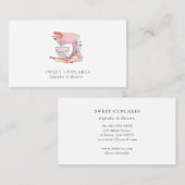 水彩ピンク&ホワイトミキサーベーカリー 名刺 (正面/裏面)