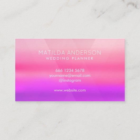 水彩ピンク モダン 名刺 (裏面)